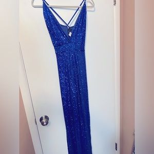 Blue sequin jumpsuit